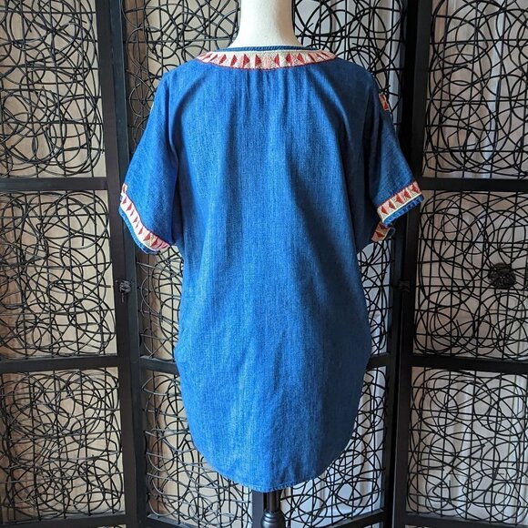 Zara TRF Collection Large blue denim tunic, made in India - Picture 6 of 10